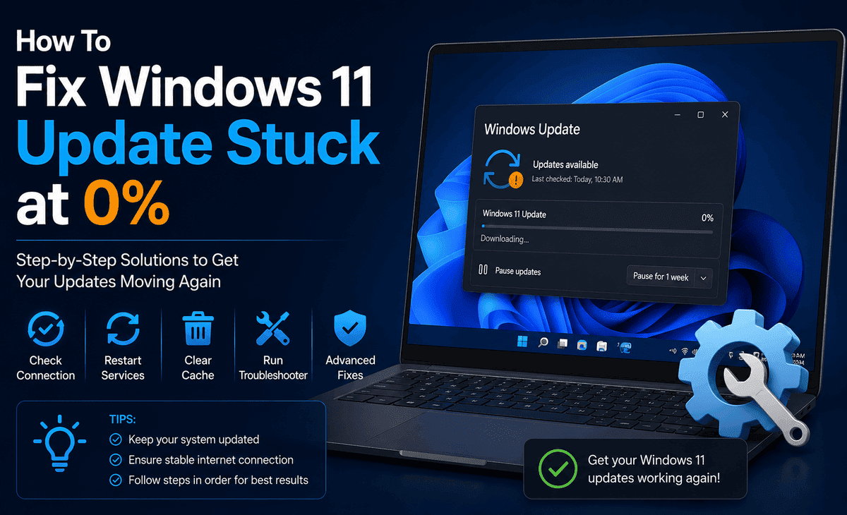 How To Fix Windows 11 Update Stuck at 0%
