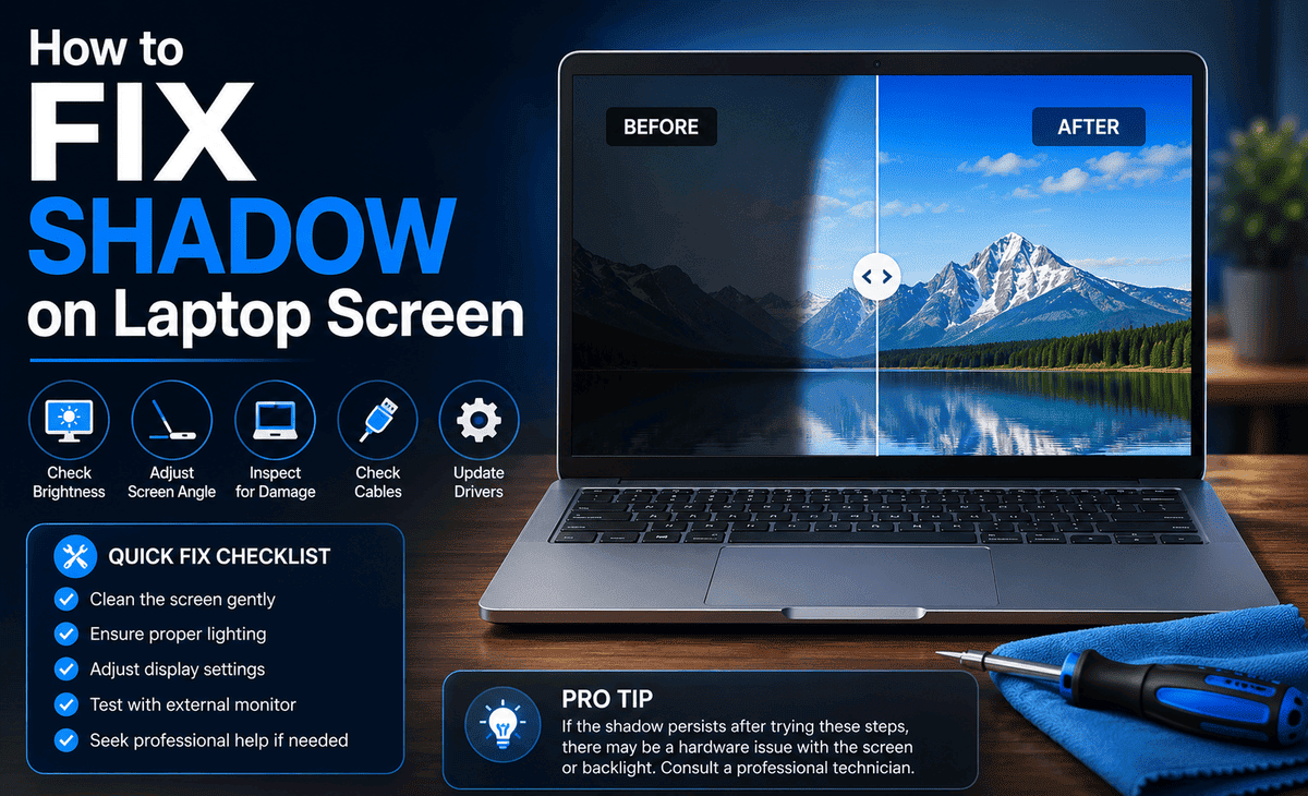 How to Fix Shadow on Laptop Screen