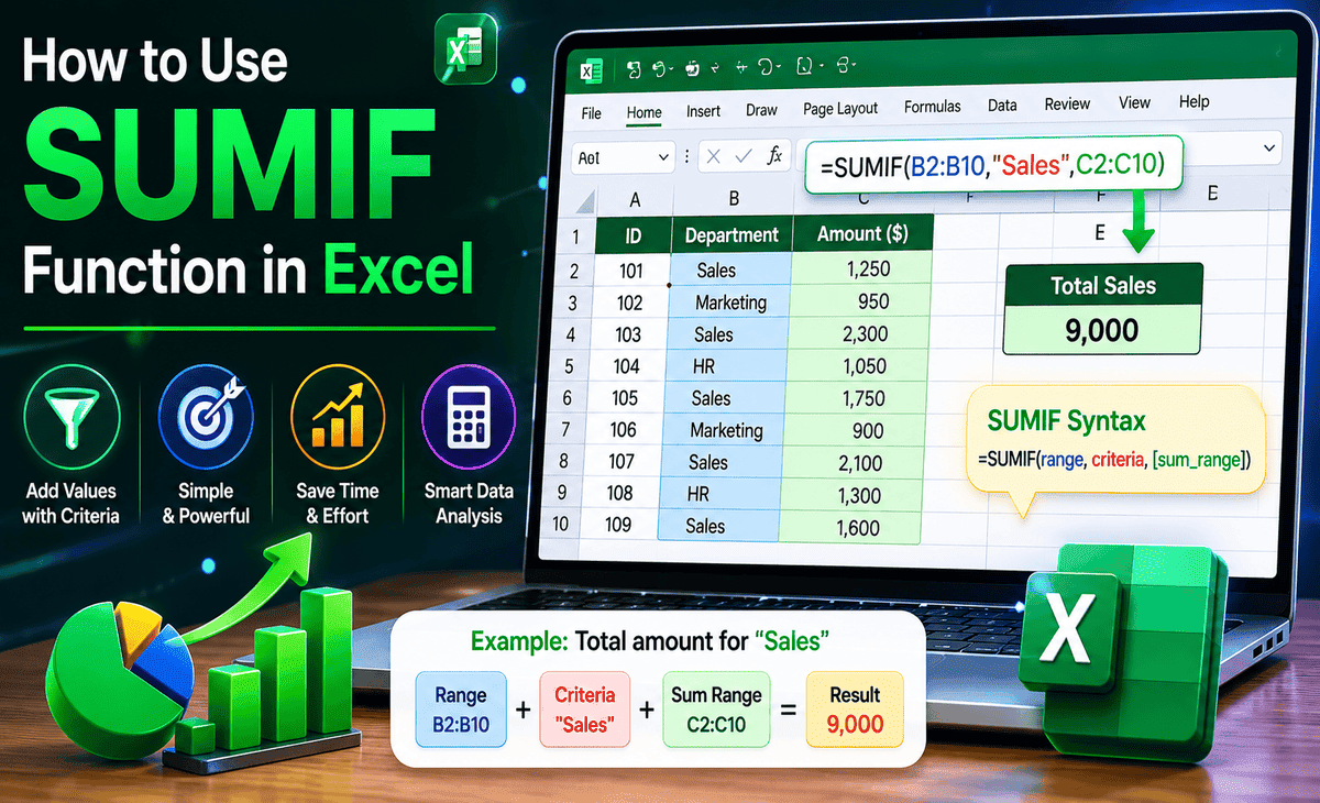 How to Use SUMIF Function in Excel (2026)