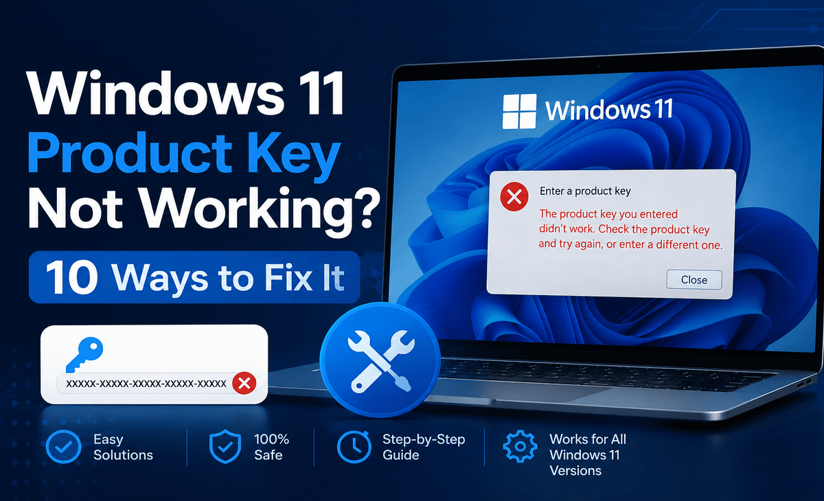 Windows 11 Product Key Not Working? 10 Ways to Fix It
